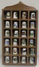 Wood thimble display case