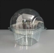 Hinged Plastic Dome Cupcake Pods Large Cupcake Holder Clear Plastic Single