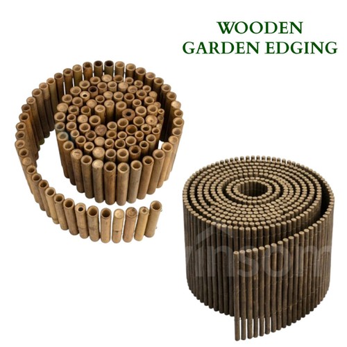 Wooden garden edging roll - garden,