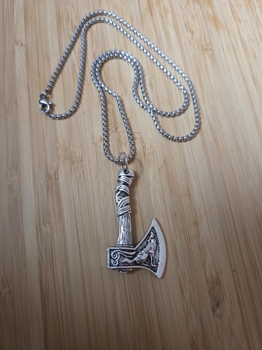 Viking axe necklace stainless - axe,