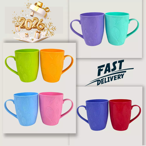 Pcs plastic mugs with - mugs, handle