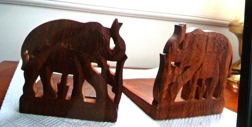 Mid century pair handcarved - mid,