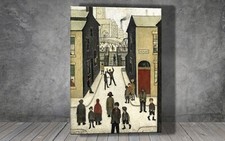 L. S. Lowry The Steps , Irk Place CANVAS PAINTING ART PRINT POSTER 2000