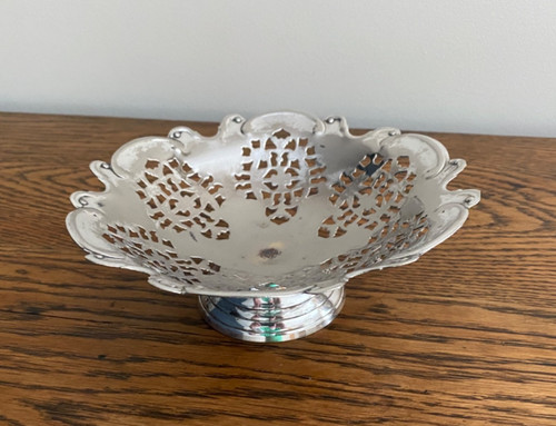 Antique silver plated pierced - antique,