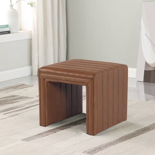 Modern channel ottoman caramel - channel,