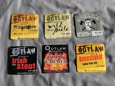 6 OUTLAW BREWING Co. Beer pump clips. (Set A)