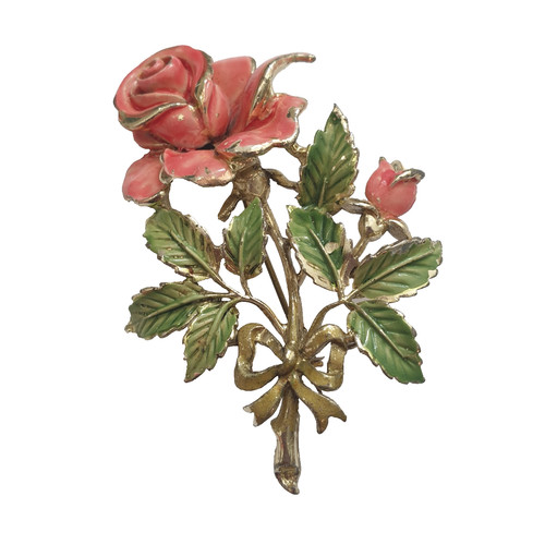 Exquisite brooch pink - brooch, rose