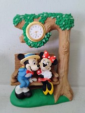Vintage Disney Mickey & Minnie Mouse 5" Miniature Clock