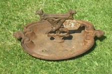 VICTORIAN ANTIQUE ORNATE CAST IRON BOOT SCRAPER LOZENGE MARK SALVAGE