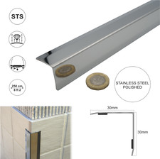30x30 stainless steel angle wall cladding corner trim protector bevelled edges 
