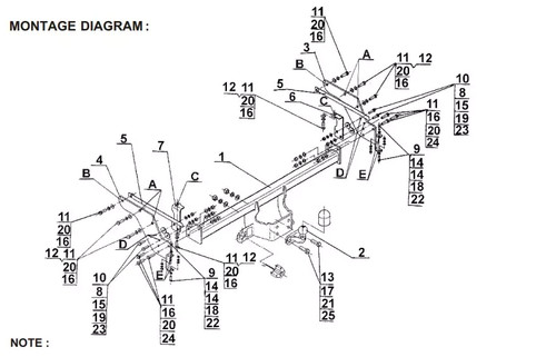 Flange neck tow bar - neck, for