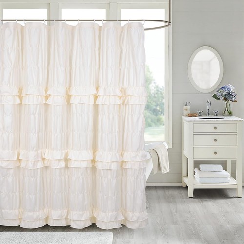 Ivory ruffle shower - ruffle,