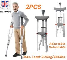 2xUnderarm Crutches Height Adjustable  Aluminium Walking Stick for Seniors/Kids
