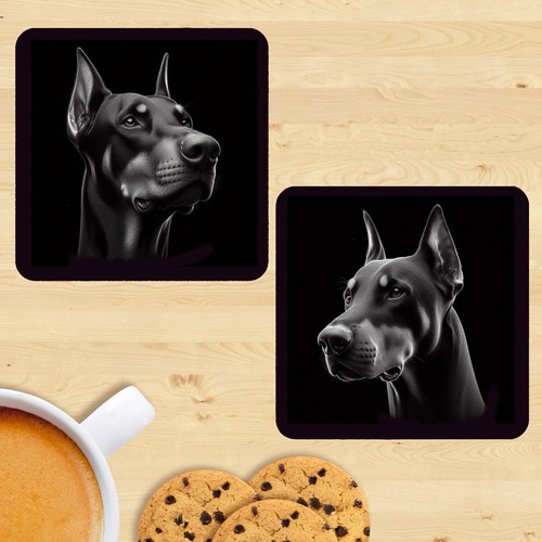 Doberman dog coasters set of - dog,