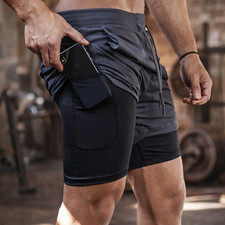 Men 2in1 Running Shorts Gym