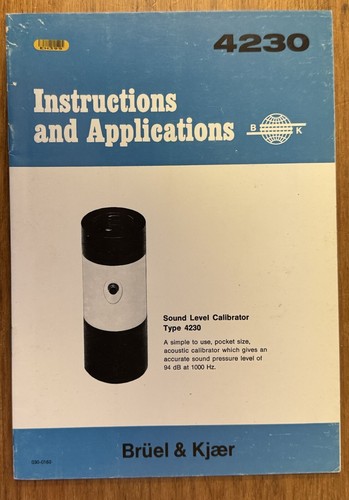 Bruel kjaer 4230 sound level - bruel, &
