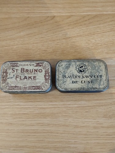 Vintage pair tobacco tins - vintage,