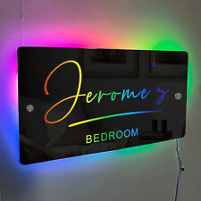 Personalised Mirror LED Neon Sign Light Up Sign Room Wall Bar Decor with Remote