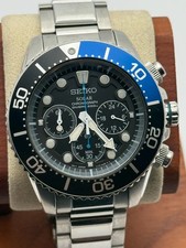 SEIKO Solar SSC017 43mm Chronograph Diver 200M Blue/Black Bezel Prospex
