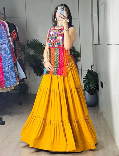 Women yellow lengha lehenga - women's,