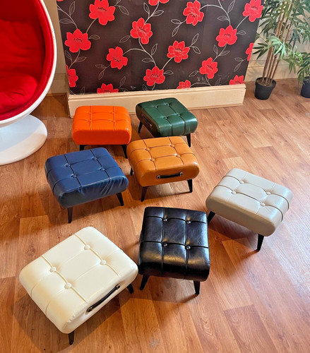 Luxury leather footstool - luxury, pu