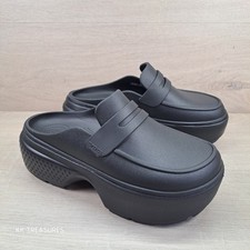 Crocs Stomp Loafer Clogs Slides Chunky Platform Black Comfortable UK W7 / M6
