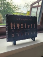 Liverpool Champions 2025 Slate Plaque with Stand Made in UK
