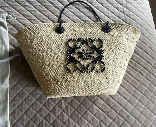 Loewe natural woven straw tote - natural,