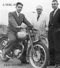 Triumph 500 Grand Prix GP 1949 & Barnett motorcycle racing photo