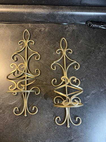 Vintage brass wall shelves - vintage,