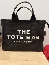 Marc Jacobs The Tote Bag Medium Black Canvas Handbag No Strap Authentic