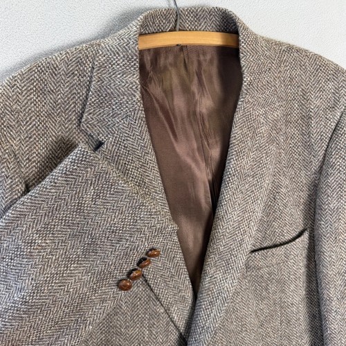 Tweed blazer mens 44l brown - tweed,