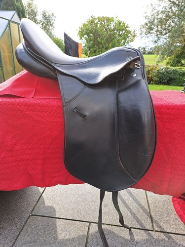 Black leather inch - black, 17.5