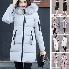 Womens Winter Hooded Parka Jackets Ladies Winter Chunky Puffer Coat Outerwear