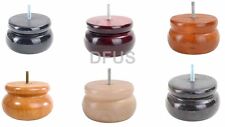 4x LARGE WOODEN BUN FEET 6 COLOURS SOFA, CHAIR, FOOTSTOOL FURNITURE LEGS LW1507
