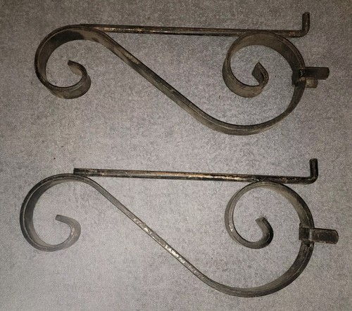 Antique pair wrought iron - of,