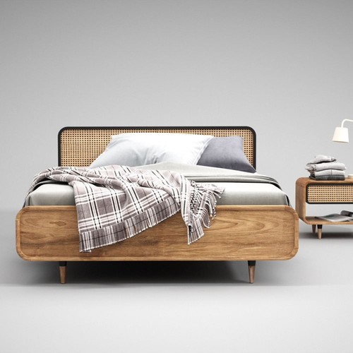 Rattan bed frame low - frame,