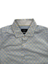 Hackett London Men’s Blue Daisy Design Long Sleeve Slim Fit Shirt - Size XXL