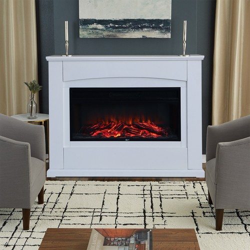 34in electric fireplace - 34in, white