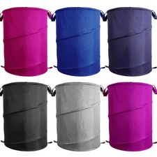 Laundry Bag Bin Basket Clothes Washing Reusable Mesh Zipped Pop Up Collapsible