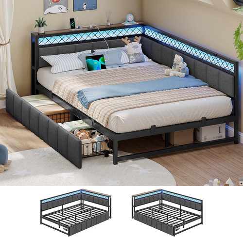 4ft6 double day bed frame - day,