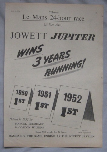1952 jowett jupiter - jowett, mans