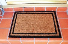 Black Border Anti Slip Entrance Floor PVC Doormats Natural Coir Front Door Mats