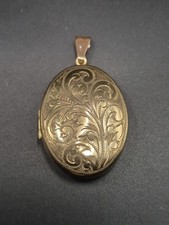 Antique Rolled Gold Engraved Large Double Locket 8.2g