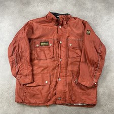 Belstaff Tourmaster 500 Jacket Mens XL Vintage Moto Biker Coat Orange