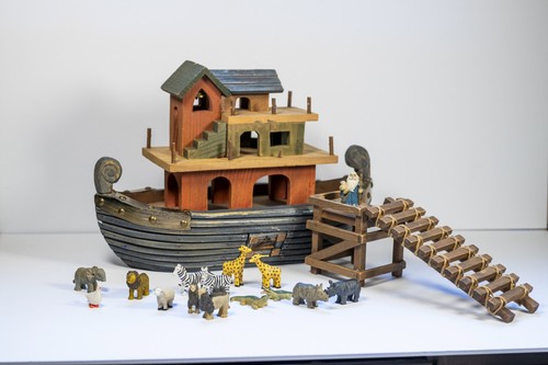 Vintage wooden noah ark - vintage,