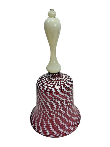 Nailsea cranberry glass bell - glass,