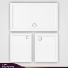 40mm Slimline Shower Enclosure Tray Square / Rectangle Stone Tray & Free Waste