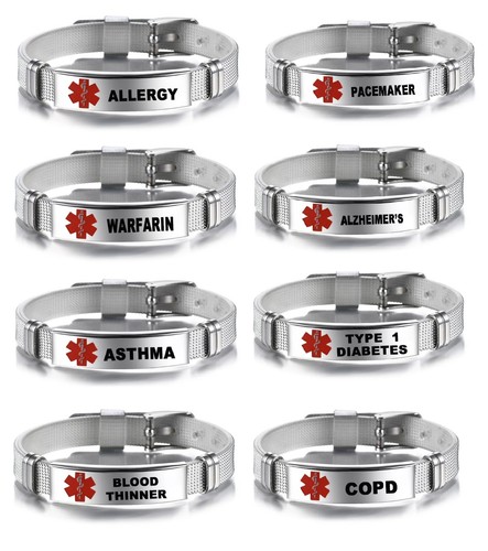 Adjustable medical alert - alert, id