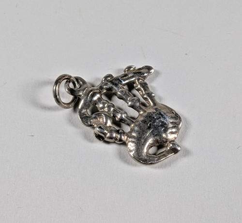 Vintage silver bagpipes charm - vintage,
